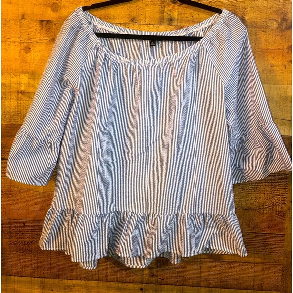 Signature Studio striped babydoll blouse - Picture 1 of 5